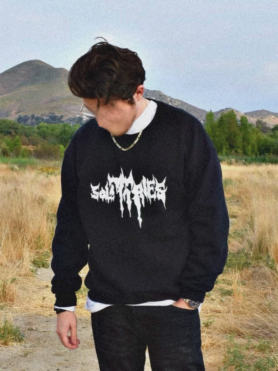 SOLITARIES LOGO CREWNECK SWEATER (BLACK) (UNISEX)