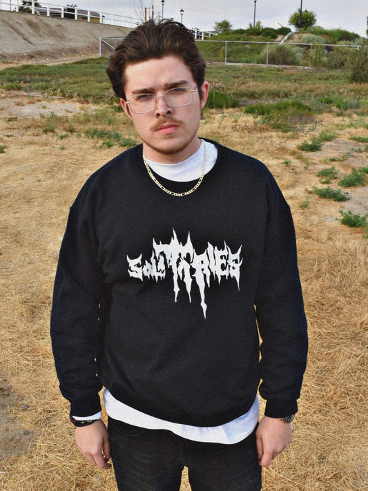 SOLITARIES LOGO CREWNECK SWEATER (BLACK) (UNISEX)